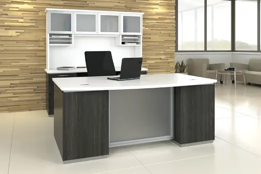 bow front desk and credenza Image 