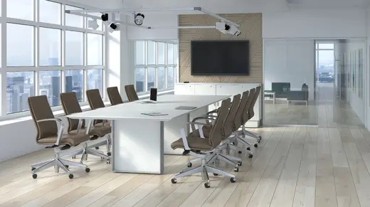 rectangular conference table with knife edge top Image