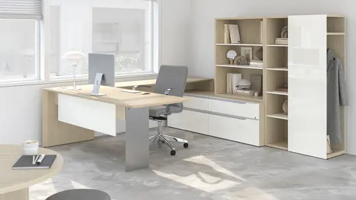 u shaped desk with storage Image