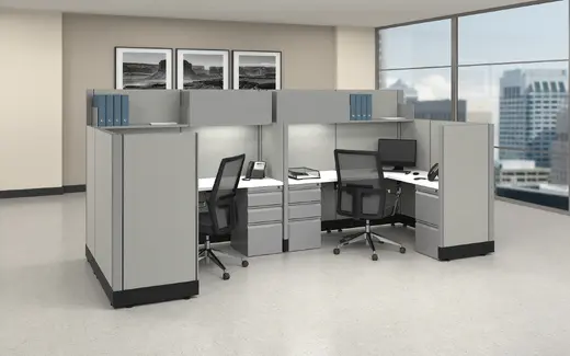 two person cubicle with storage Image