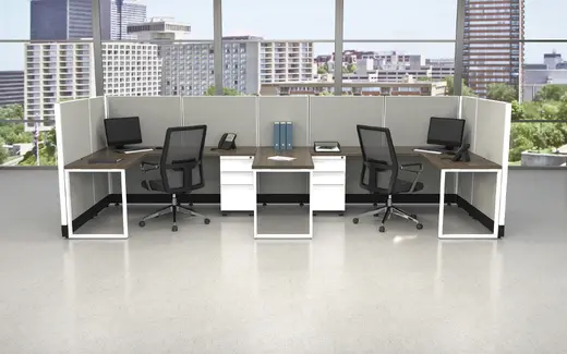 two person cubicle with drawers Image