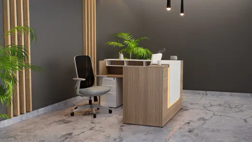 modern l shaped reception desk image