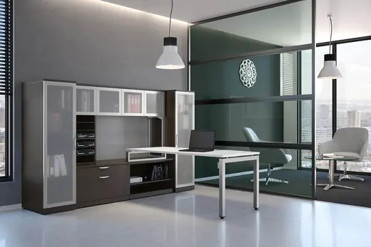 another l shaped desk with storage Image